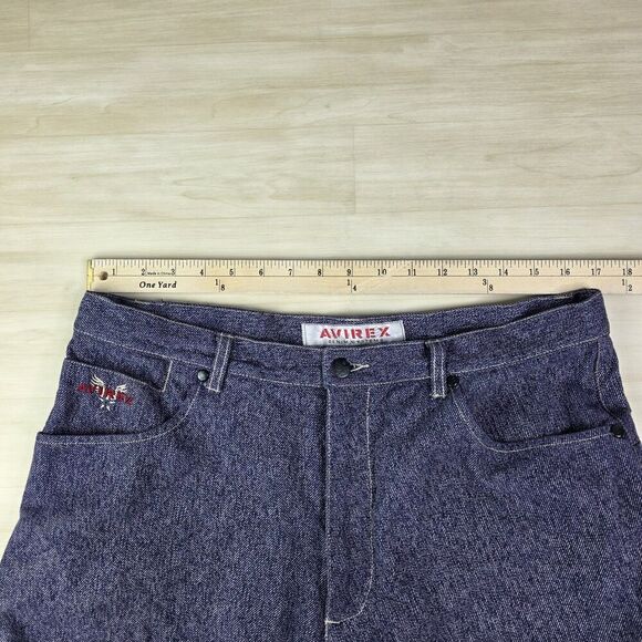 Avirex Denim Purple Jeans Baggy Wide Leg Y2K Vintage Streetwear Men's Size 34 - Picture 4 of 11